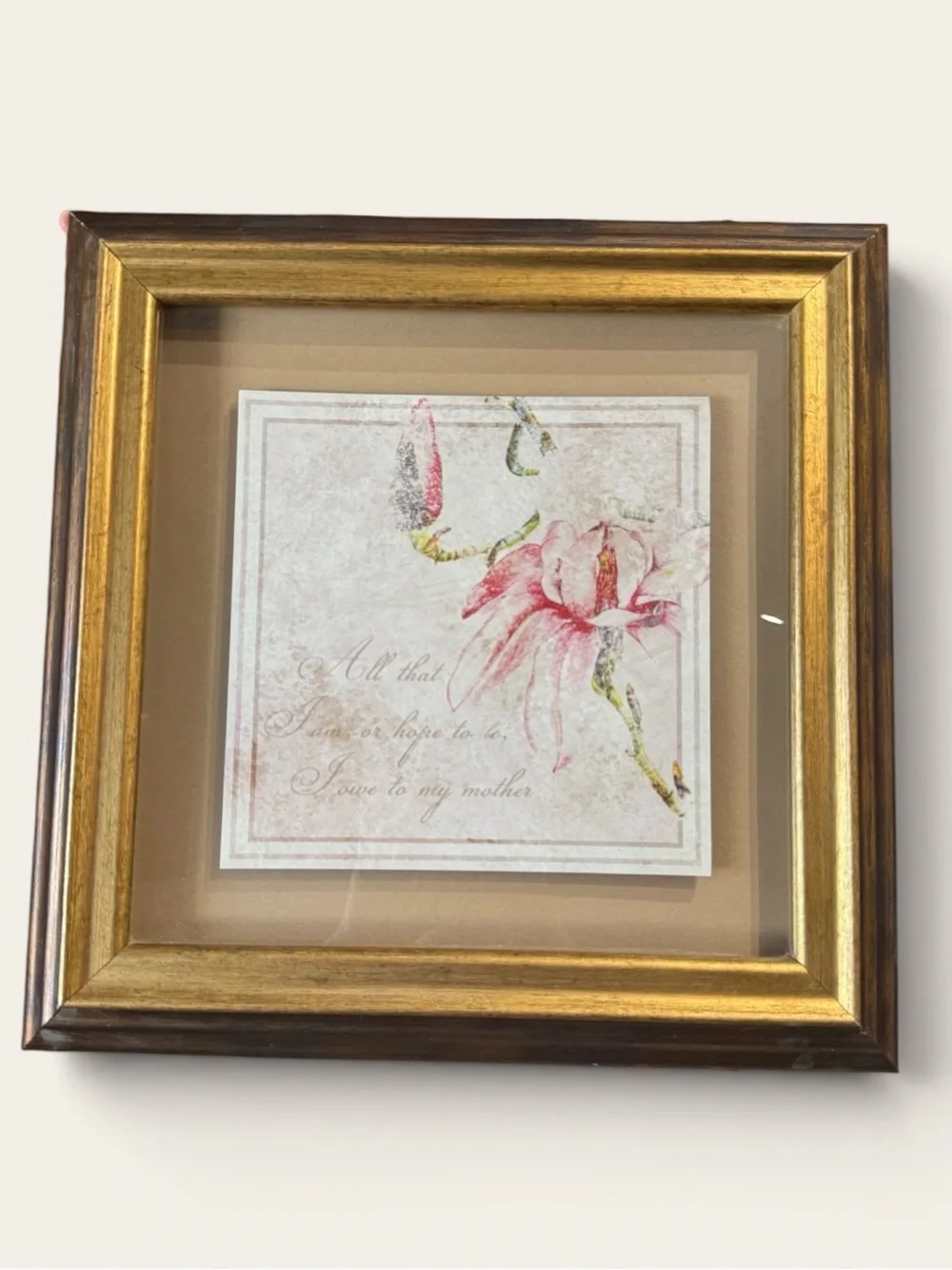 Kirkland’s Framed Wall Art- ‘All that I am or hope to be, I owe to my mother’